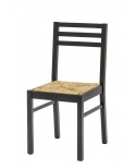 Sedia con Fondino Paglia, laccato nero   L.41 H.87 P.46,5 HS.45,5