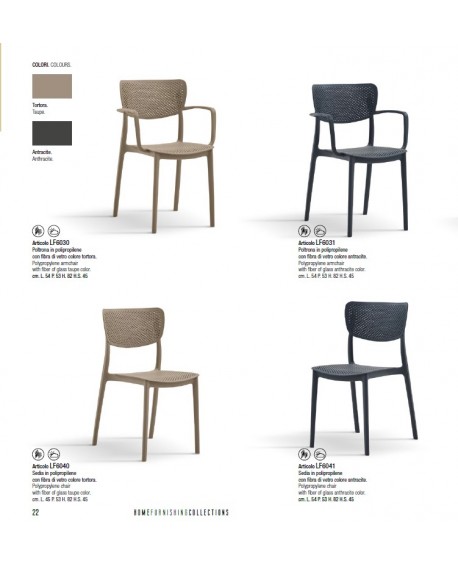 Poltrona Polipropilene con fibra di vetro antracite L.54 H.82 P.53 HS.45