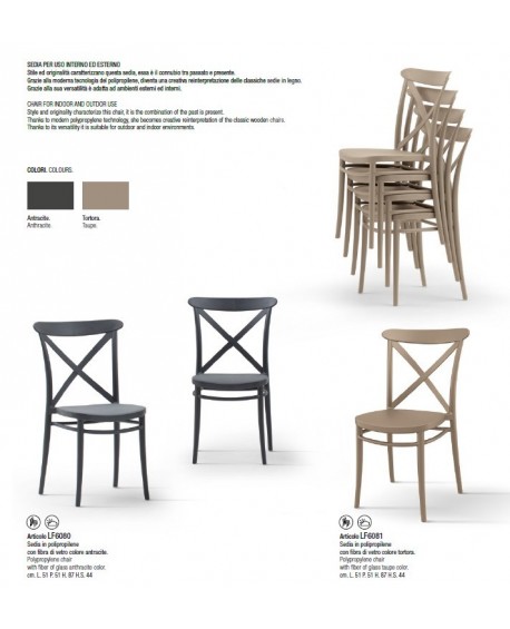 Sedia Polipropilene Antracite L.51 H.87 P.51 HS.44