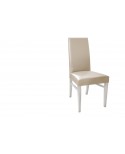 Sedia Ecopelle Beige con Fusto Bianco  L.46 H.99 P.49 HS.47,5