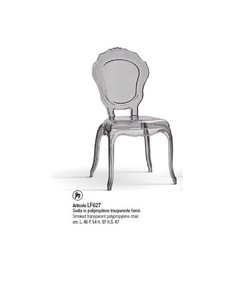 Portrona Polipropilene Trasparente   L.57 H.97 P.54 HS.47