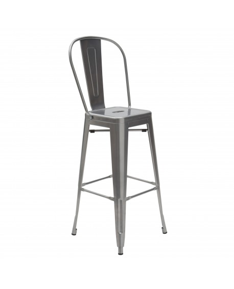 Sgabello metallo, col. Grigio metallizzato L.45 H.120 P.43 HS.77