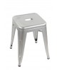 Sgabello metallo Basso col. Grigio metallizzato   L.39 H.46 P.39
