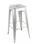 Sgabello metallo Alto col. Grigio metallizzato  L.43 H.77 P.43