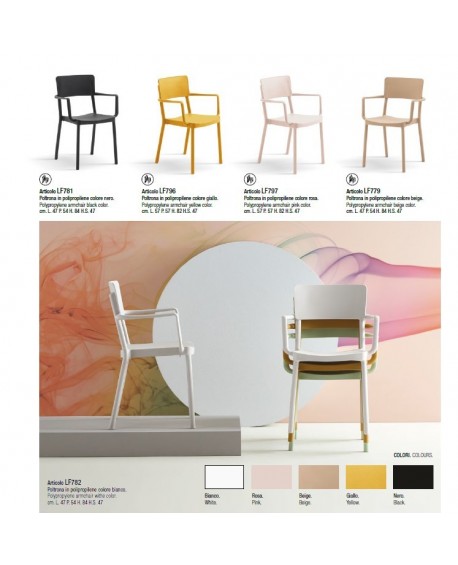 Poltrona Polipropilene Beige  L.57 H.82 P.57 HS.44,5