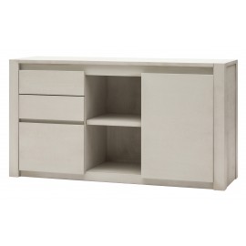 Credenza in Frassino una porta tre cassetti colore  BIANCO                           L.152 H.82 P.48