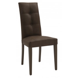 Sedia Ecopelle Invecchiata Marrone con Fusto Marrone                           L.46 H.100 P.45 HS.48