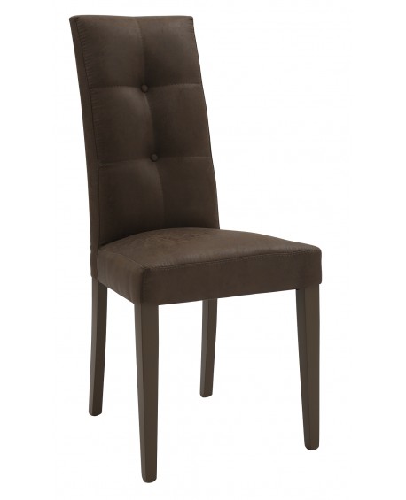 Sedia Ecopelle Invecchiata Marrone con Fusto Marrone                           L.46 H.100 P.45 HS.48