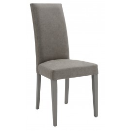 Sedia Ecopelle Invecchiata Grigio con Fusto Grigio                                    L.46 H.100 P.45 HS.48