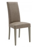 Sedia Ecopelle Invecchiata Beige con Fusto Tortora                                  L.46 H.100 P.45 HS.48