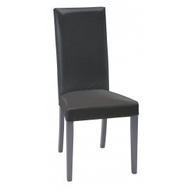 Sedia Ecopelle Antracite con Fusto Antracite  L.46 H.100 P.45 HS.48