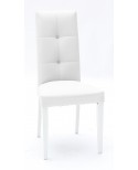 Sedia Ecopelle Bianca con Fusto Bianco  L.46 H.100 P.45 HS.48