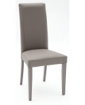 Sedia Ecopelle Grigio con Fusto Grigio  L.46 H.100 P.45 HS.48