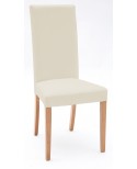 Sedia Ecopelle Beige con Fusto Rovere  L.46 H.100 P.45 HS.48