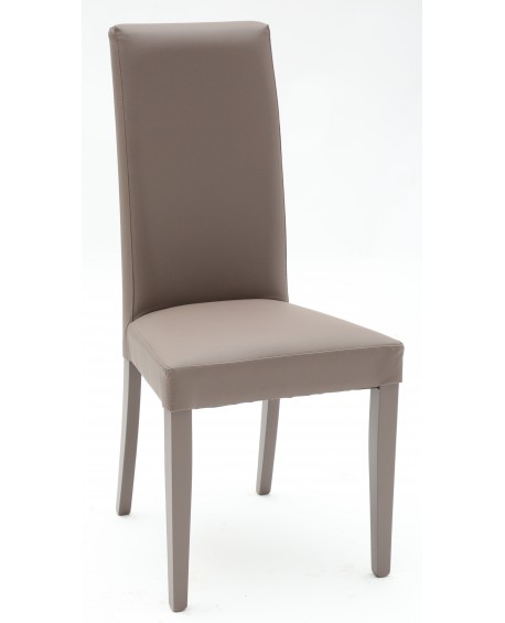 Sedia Ecopelle Tortora con Fusto Tortora  L.46 H.100 P.45 HS.48