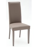 Sedia Ecopelle Tortora con Fusto Tortora  L.46 H.100 P.45 HS.48