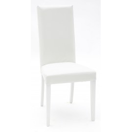 Sedia Ecopelle Bianca con Fusto Bianco  L.46 H.100 P.45 HS.48