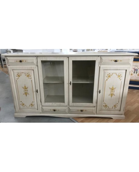 CREDENZA CREDENZONE VETRINA DECORATA vari colori 205X49XH113