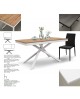 Tavolo allungabile 140x80 con 1 all. cm. 60 base metallo e piano finitura rovere rustico