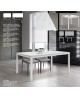 Tavolo allungabile 160x90 con 1 all. cm. 60 base metallo piano finitura bianco statuario