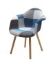 Poltroncina tessuto Patchwork Grigia Azzurro                     L.62 H.79 P.65 HS.48