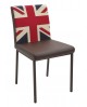 Sedia gambe in metallo IMBOTTITA  Inghilterra  come foto                 L.46 H.90 P.56 HS.51