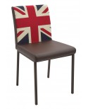 Sedia gambe in metallo IMBOTTITA  Inghilterra  come foto                 L.46 H.90 P.56 HS.51