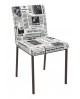Sedia gambe in metallo IMBOTTITA Tessuto Times                               L.46 H.90 P.56 HS.51