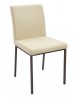 Sedia gambe in metallo IMBOTTITA, Tessuto Ecopelle Panna           L.46 H.90 P.56 HS.51