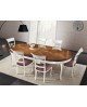 tavolo intarsio iris 110x100 all gamba provenzale - legno - 2 all laterali cm 40 apero 190x100