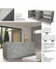 CREDENZA MADIA 4 ante ammortizzate 180x50 finitura grigio cemento
