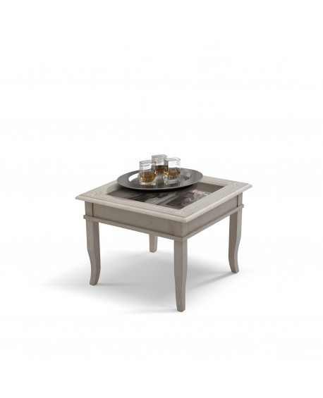 Tavolino L.60 P.60 H.47 legno massello vari colori vari decori
