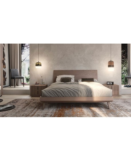 Letto con testata legno (rete 160x200 esclusa)