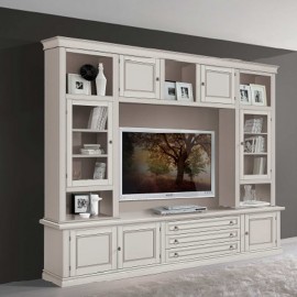 parete soggiorno porta tv IN LEGNO DI FRASSINO