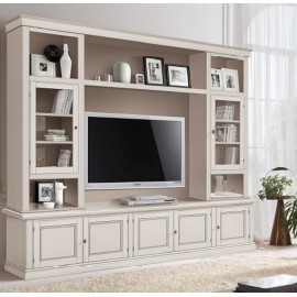 parete soggiorno porta tv IN LEGNO DI FRASSINO