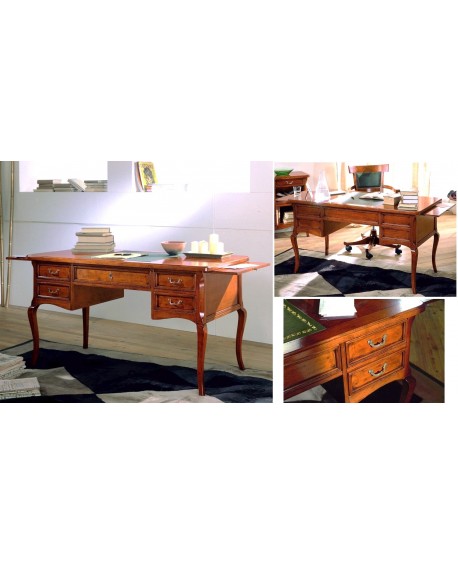 SCRIVANIA IN LISTELLARE GAMBE '700 E ALETTE LATERALI L.140 H.78 P.70