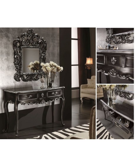 CONSOLLE INTAGLIATA 3 CASSETTI L.130 H.86 P.47