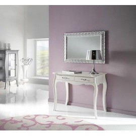WOODEN CONSOLE TABLE GLOSS WHITE WOOD