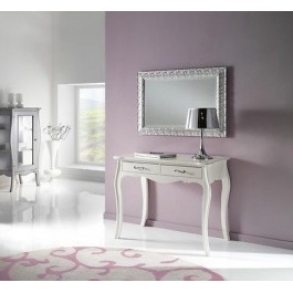 WOODEN CONSOLE TABLE GLOSS WHITE WOOD
