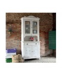 credenza base alzata vetrina legno massello