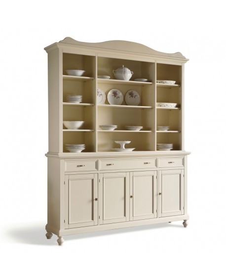 credenza base alzata vetrina legno massello