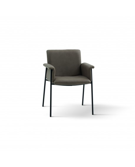 Sedia Imbottita in Similpelle colore Marrone                                   L.62 H.83 P.58 HS.50