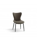 Sedia Imbottita in Similpelle colore Marrone                                   L.53 H.90 P.60 HS.48