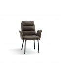 Sedia Imbottita in Similpelle colore Marrone                                   L.67 H.94 P.70 HS.51