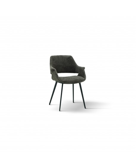 Sedia Imbottita in Tessuto colore Grigio                                   L.58 H.81 P.57 HS.48