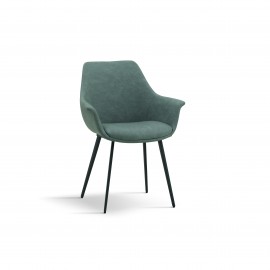 Sedia Imbottita in Similpelle colore Grigio                         L.64 H.84 P.62 HS.48