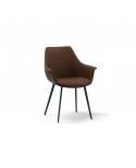 Sedia Imbottita in Similpelle colore Beige                         L.64 H.84 P.62 HS.48