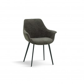 Sedia Imbottita in Tessuto colore Marrone                         L.64 H.84 P.62 HS.48