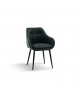 Sedia con braccioli Imbottita in Similpelle colore Grigio          L.65 H.83 P.64 HS.47