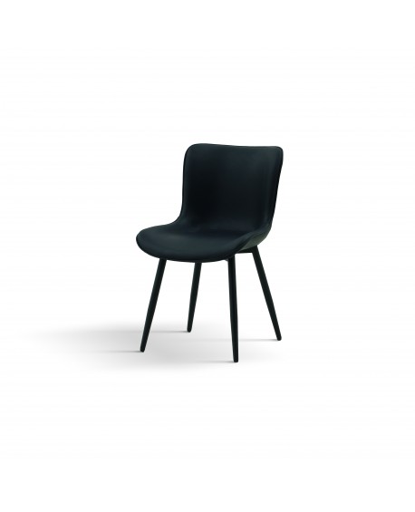 Sedia Imbottita in Similpelle colore Nero                        L.50 5 H.81 5 P.62 5 HS.47